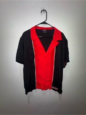 Men's The Sopranos Black & Red Short-Sleeve Bowling Shirt